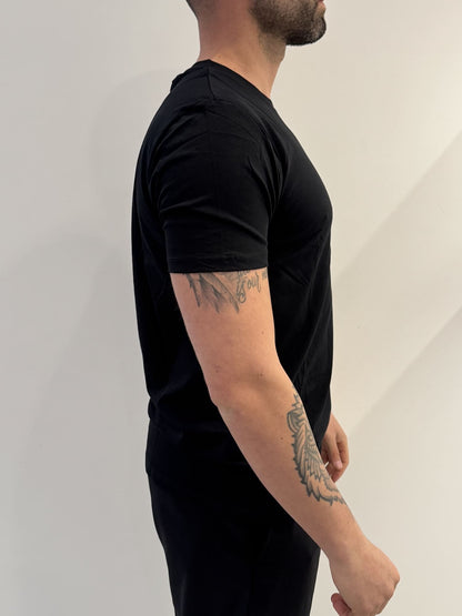 T-shirt Basica in cotone Gianni Lupo nero