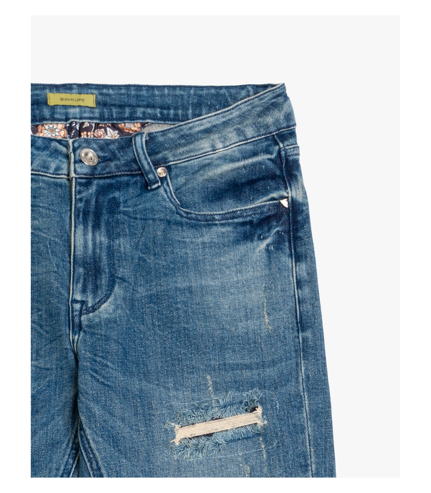 Jeans KEVIN skinny fit medium wash con strappi