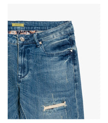 Jeans KEVIN skinny fit medium wash con strappi