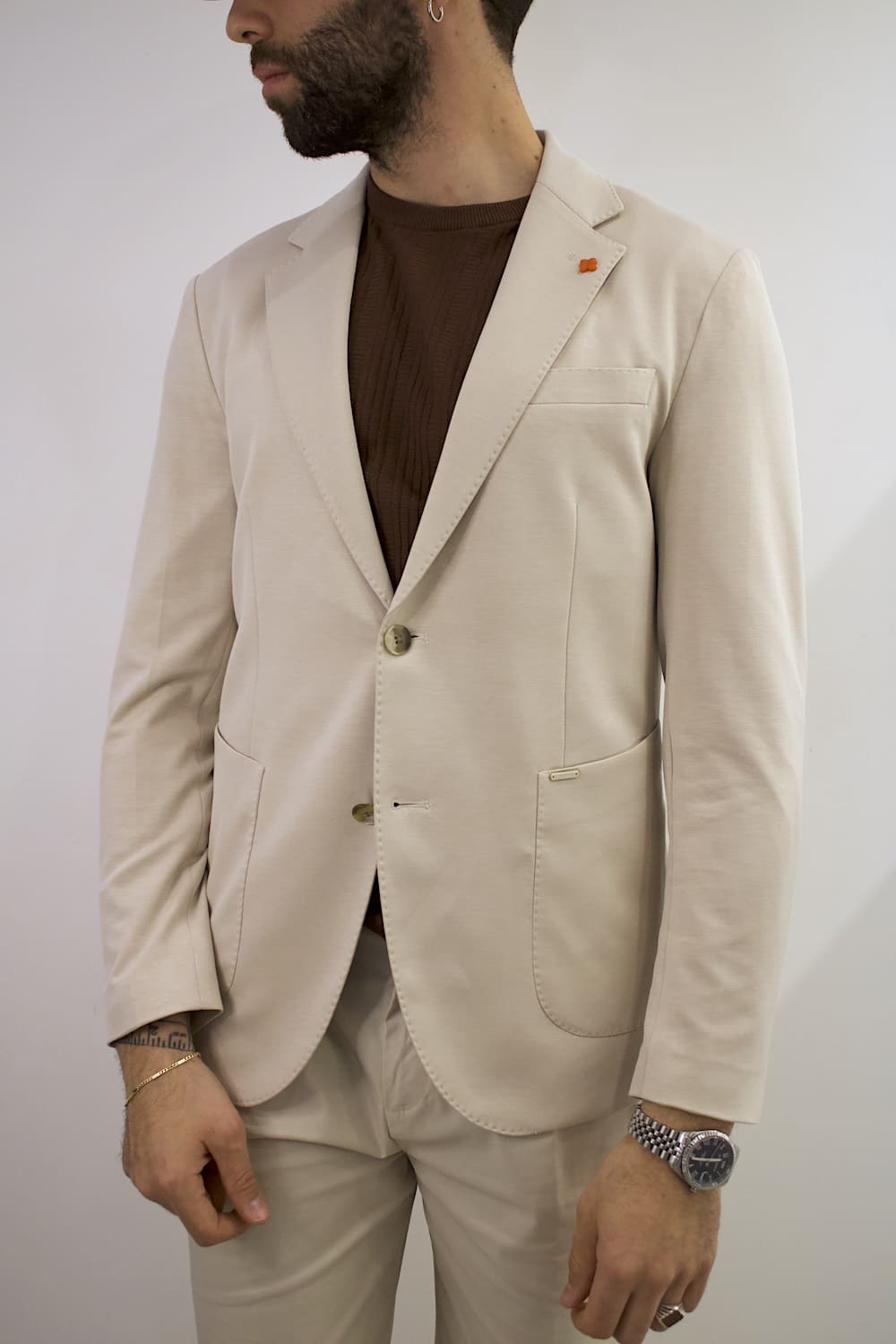 Giacca Gianni Lupo effetto melange beige