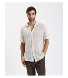 Camicia in maglia con struttura traforata