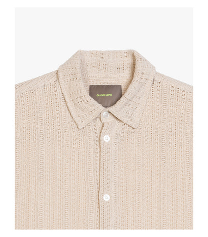 Camicia in maglia con struttura traforata