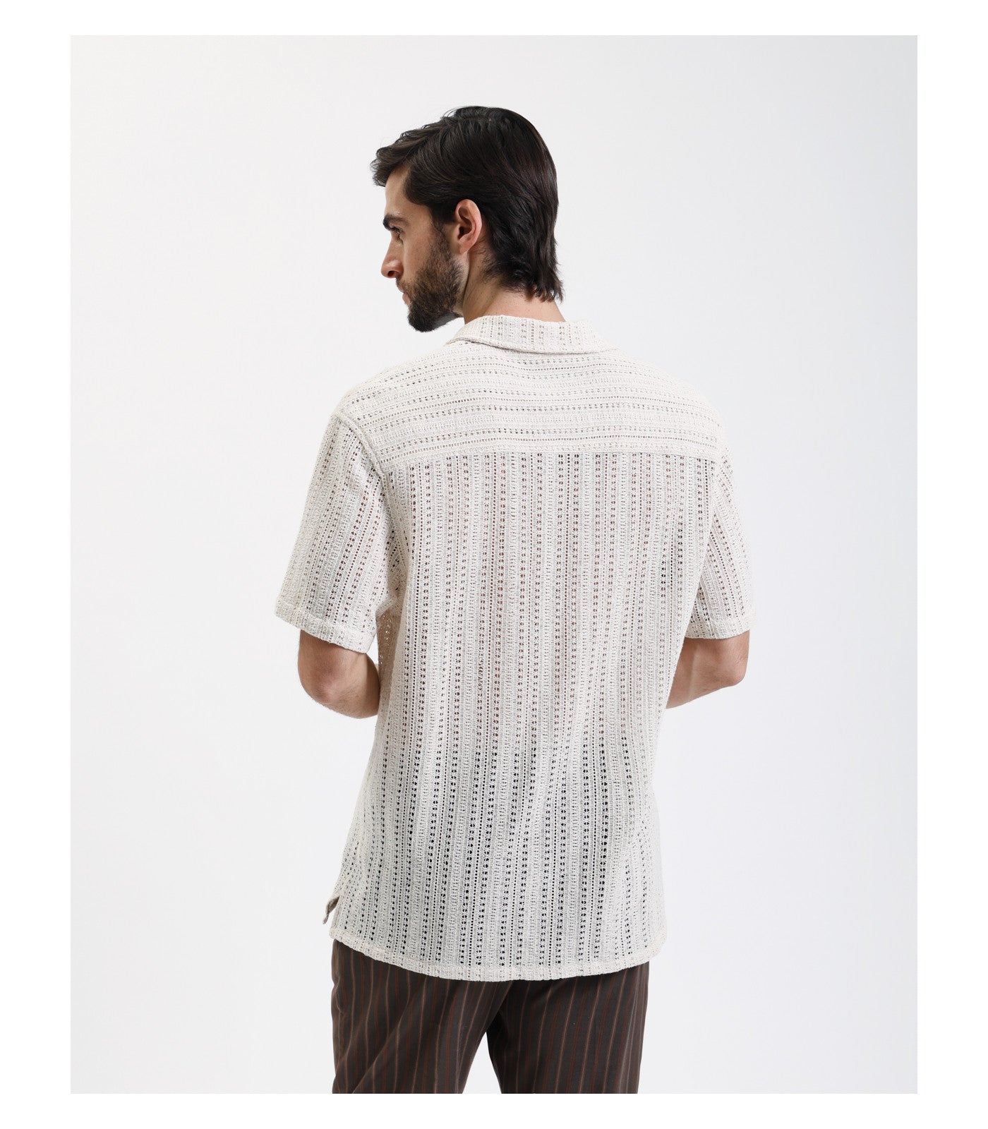 Camicia in maglia con struttura traforata