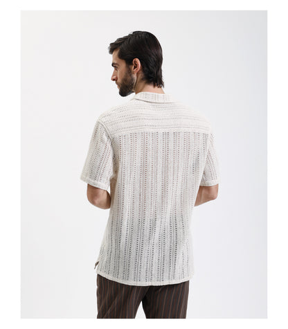 Camicia in maglia con struttura traforata
