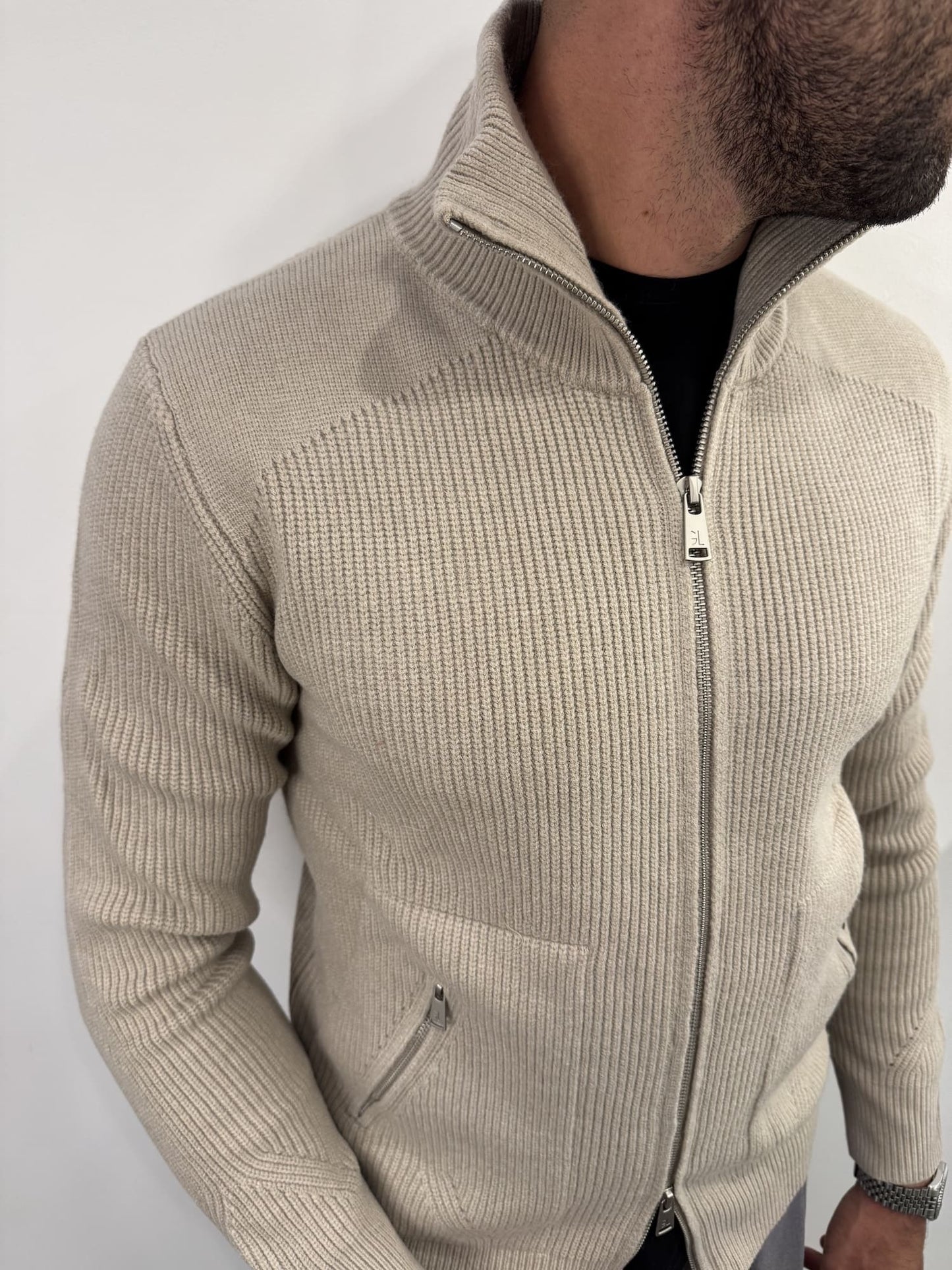 Cardigan in maglia con zip