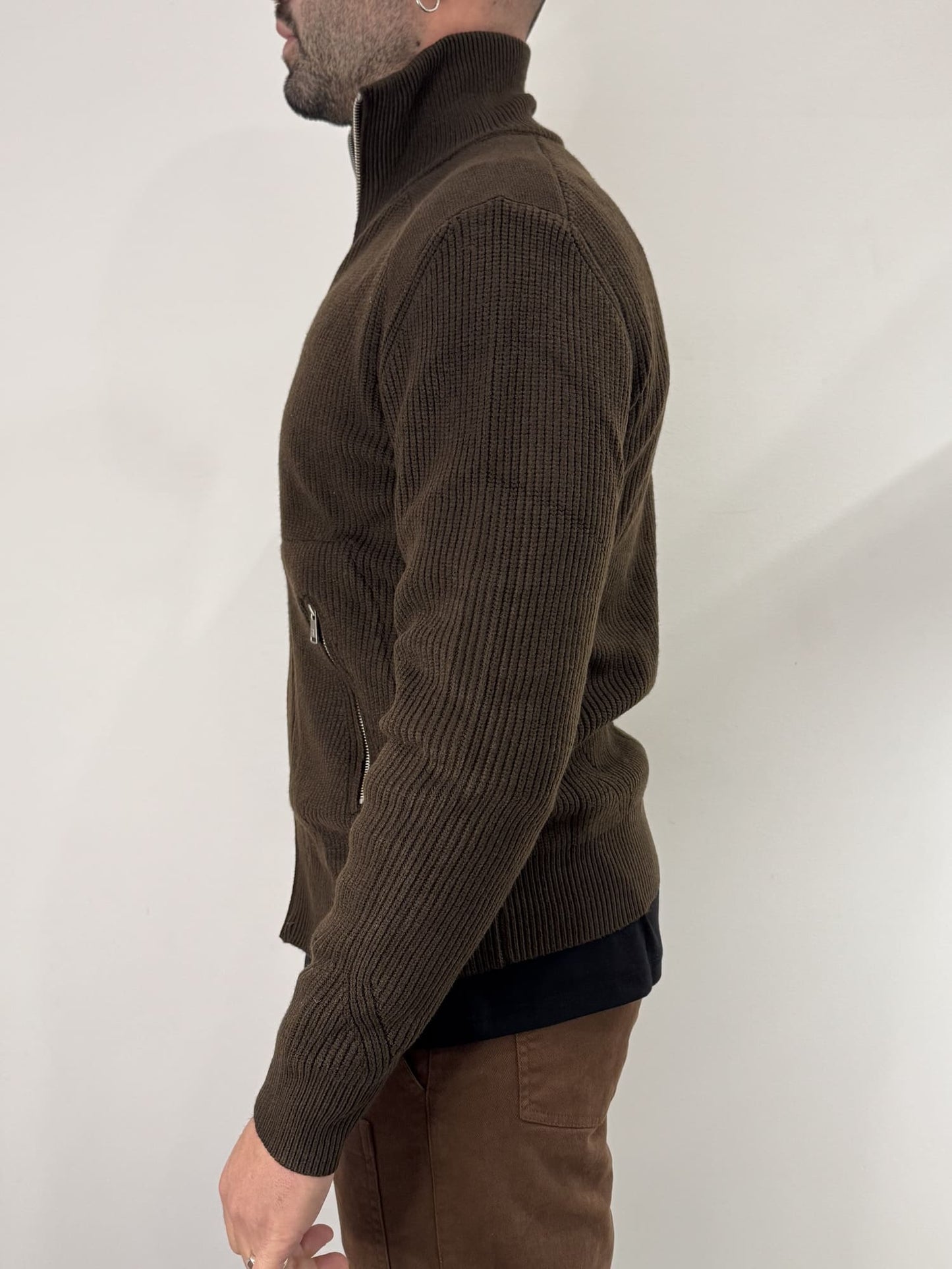 Cardigan in maglia con zip