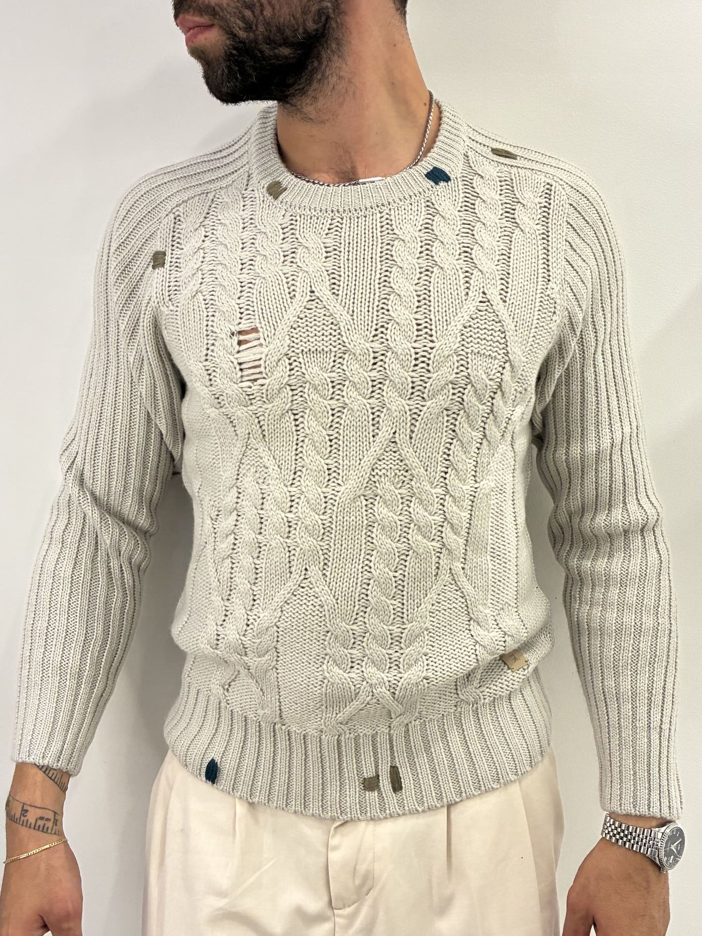 Maglione intrecciato Gianni Lupo Ice