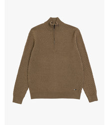 Maglione in ciniglia mezza zip tramato