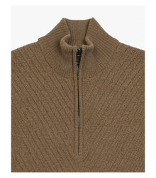 Maglione in ciniglia mezza zip tramato