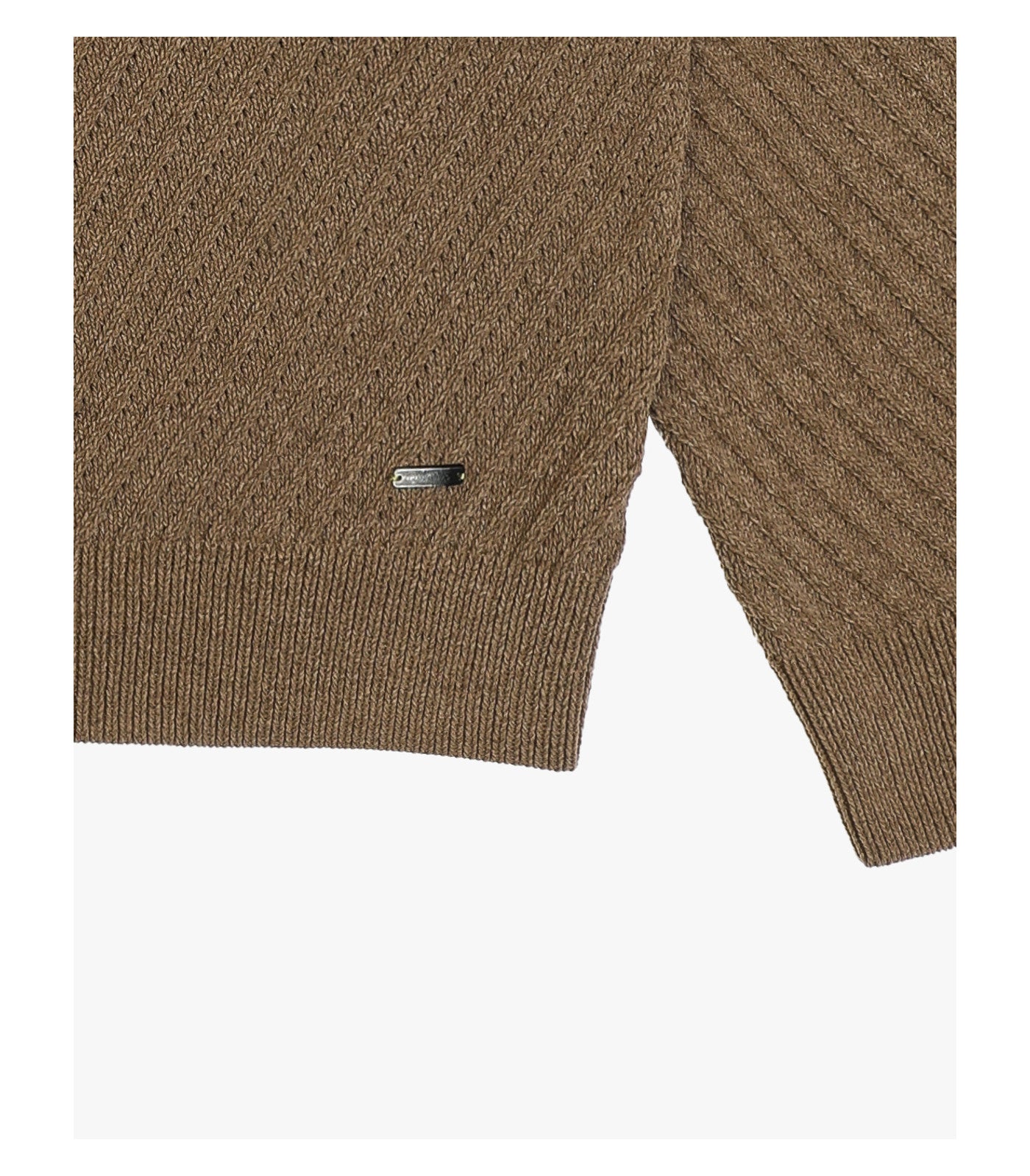 Maglione in ciniglia mezza zip tramato