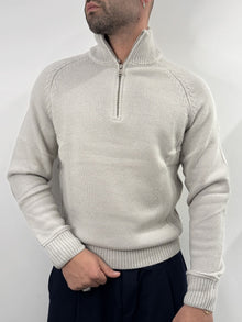 Maglione mezza zip Gianni Lupo grigio