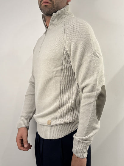 Maglione mezza zip Gianni Lupo grigio