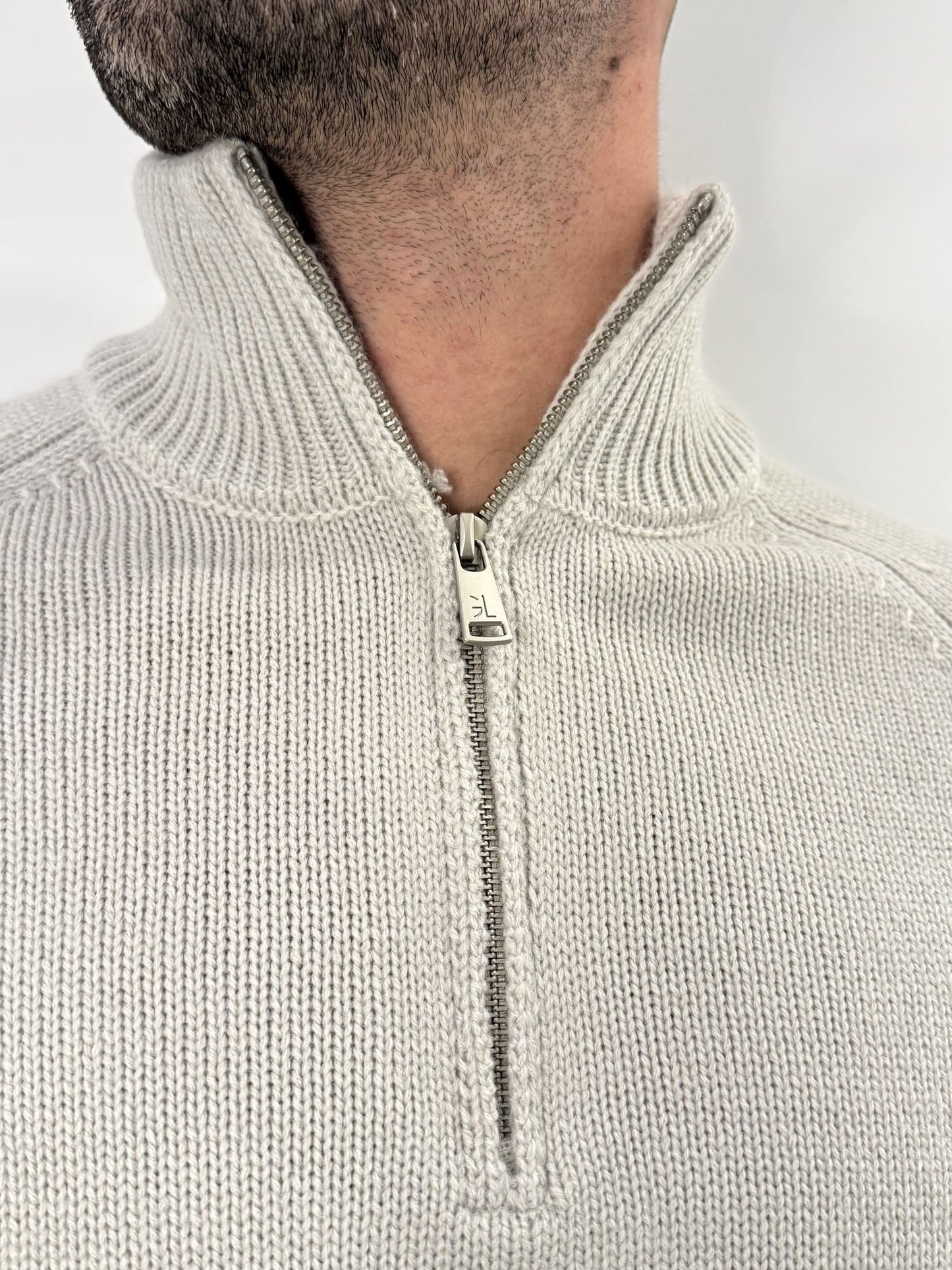 Maglione mezza zip Gianni Lupo grigio
