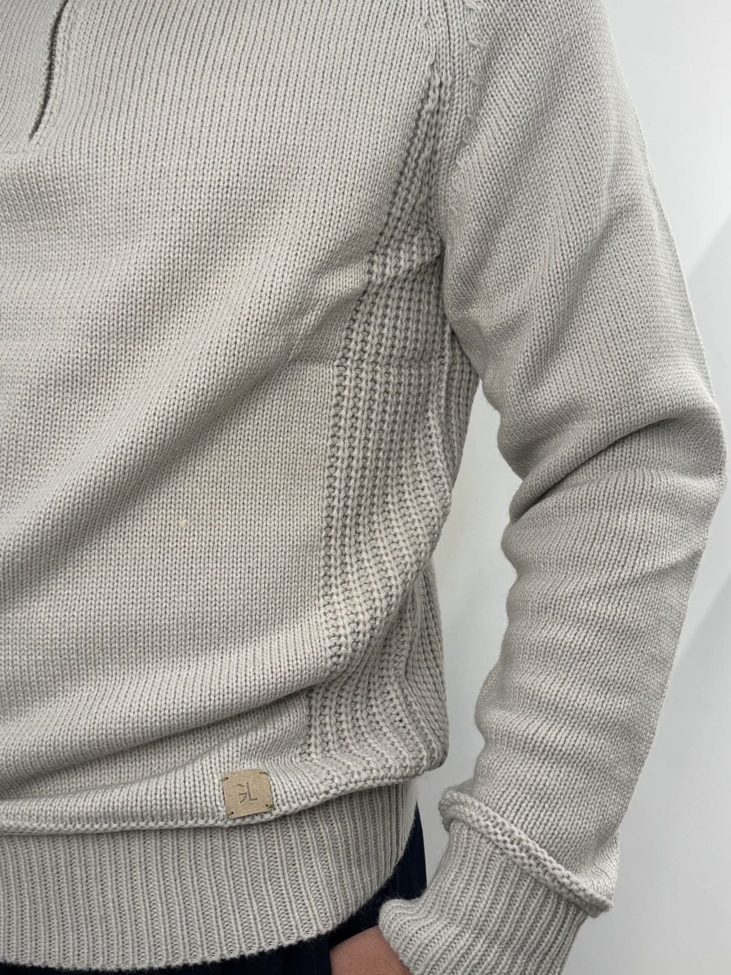 Maglione mezza zip Gianni Lupo grigio