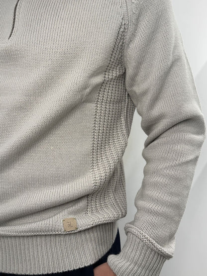 Maglione mezza zip Gianni Lupo grigio