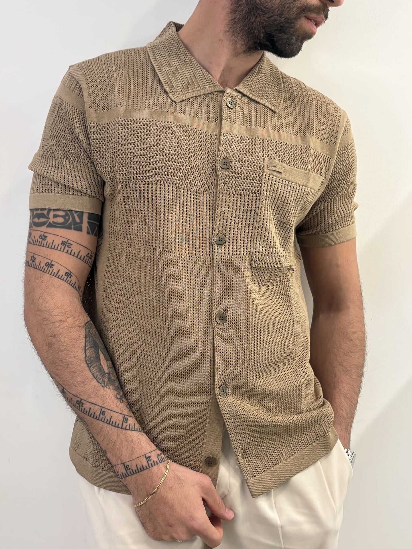 camicia manica corta traforata Gianni Lupo