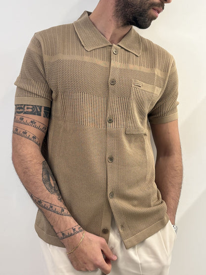 camicia manica corta traforata Gianni Lupo