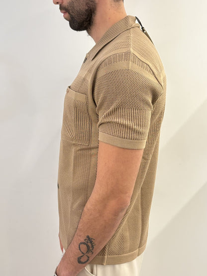 camicia manica corta traforata Gianni Lupo