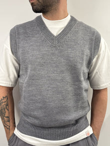 Gilet Gianni Lupo in misto lana grigio