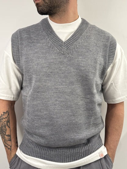 Gilet Gianni Lupo in misto lana grigio