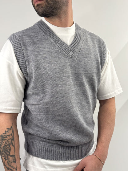 Gilet Gianni Lupo in misto lana grigio