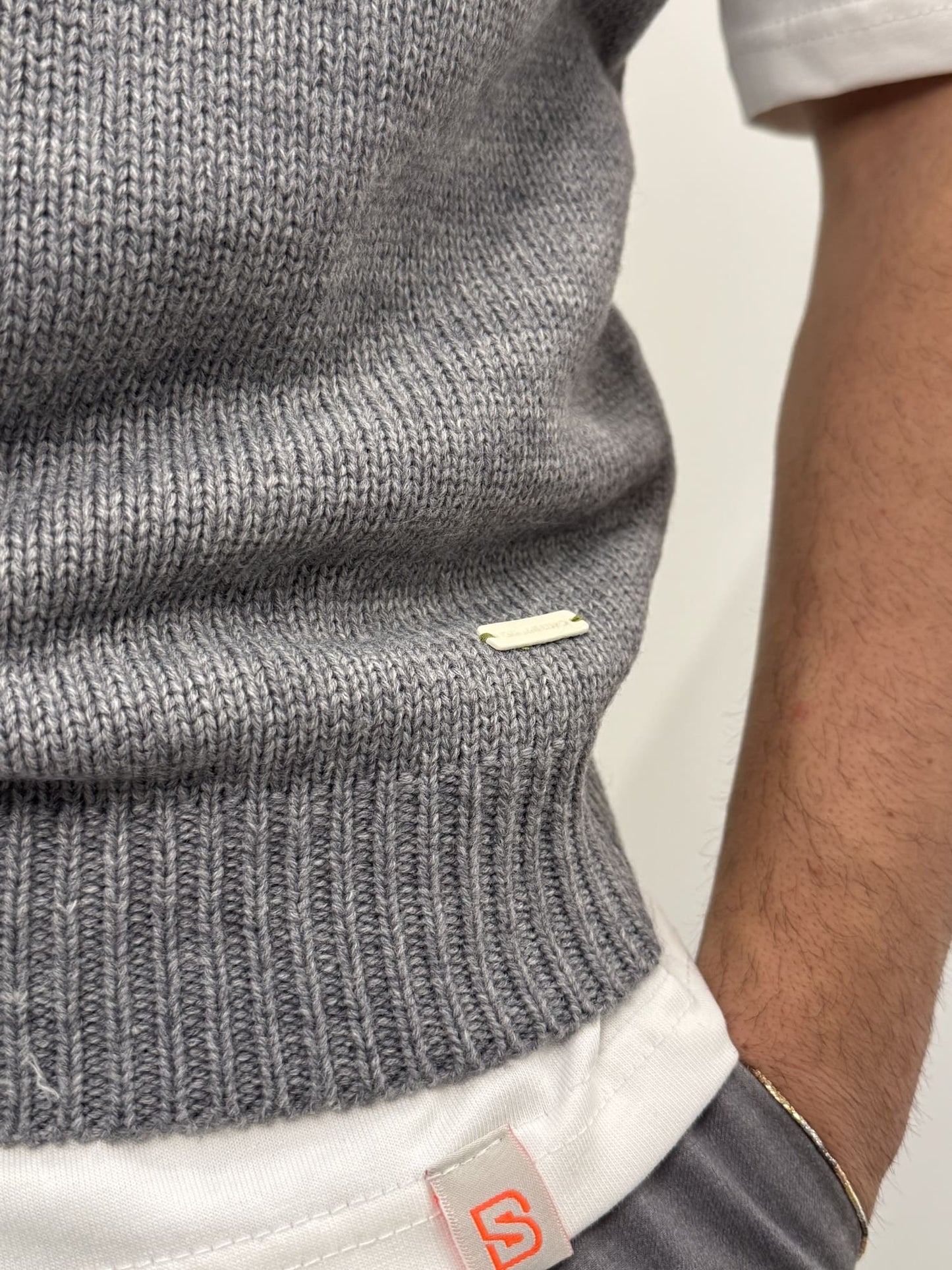 Gilet Gianni Lupo in misto lana grigio