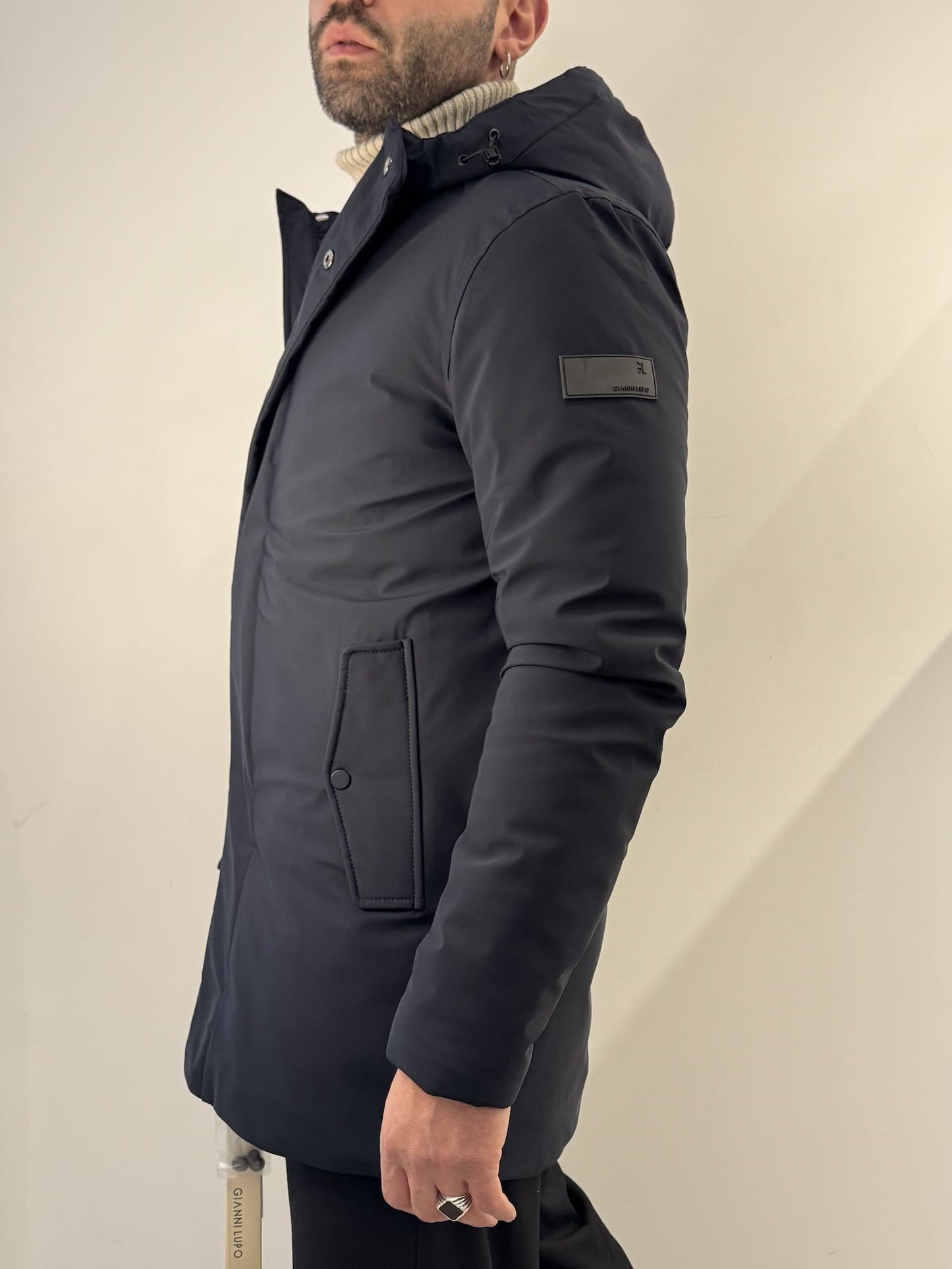 Giubbotto lungo Gianni Lupo Blu Navy