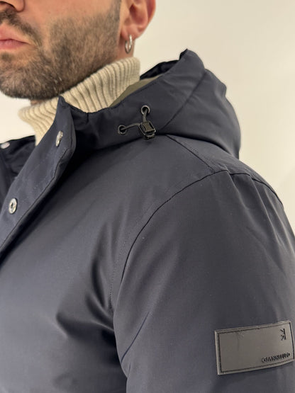 Giubbotto lungo Gianni Lupo Blu Navy