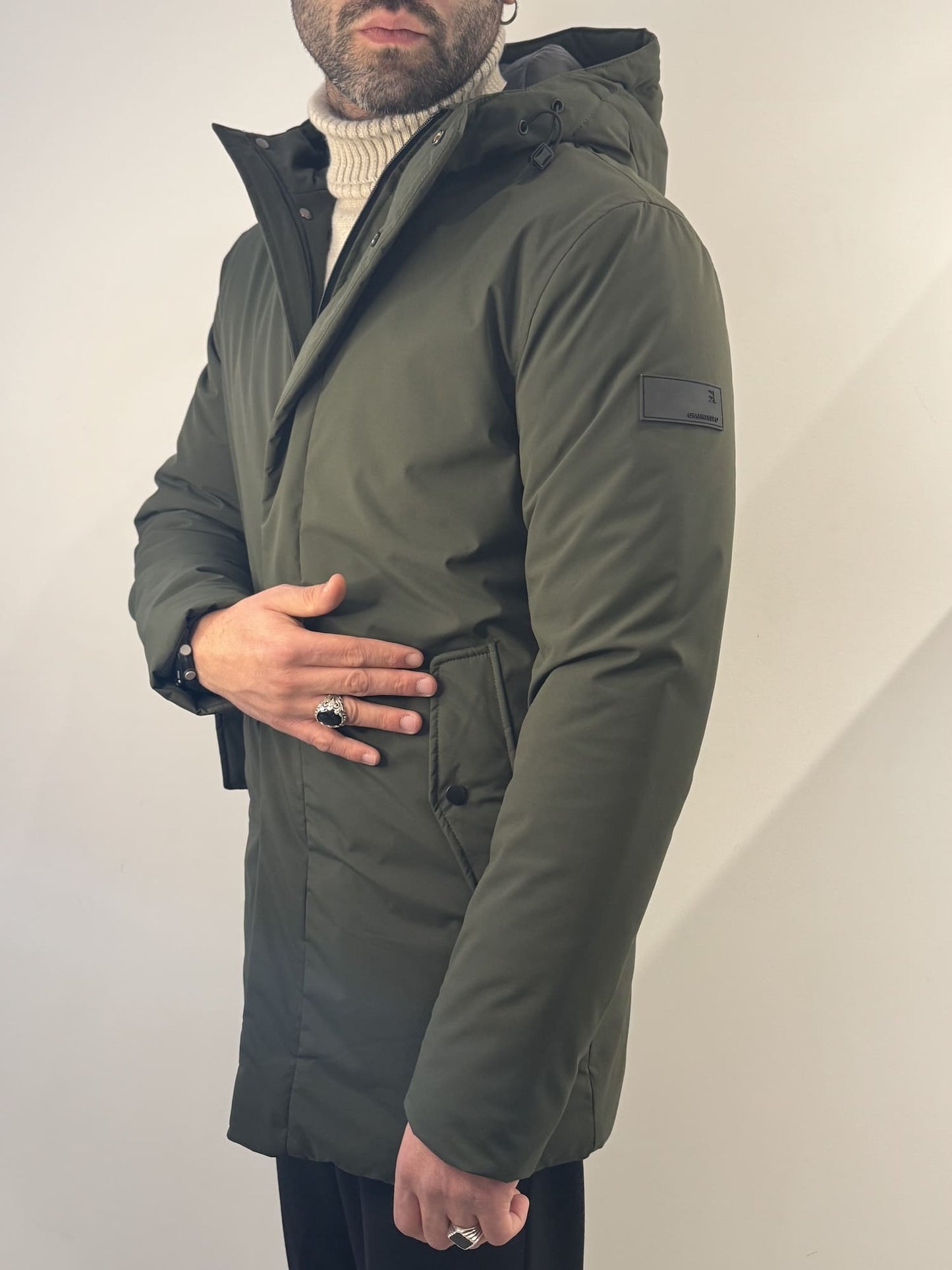 Giubbotto lungo Gianni Lupo verde