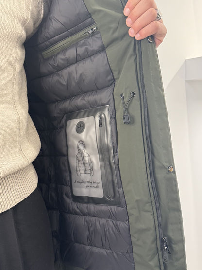 Giubbotto lungo Gianni Lupo verde