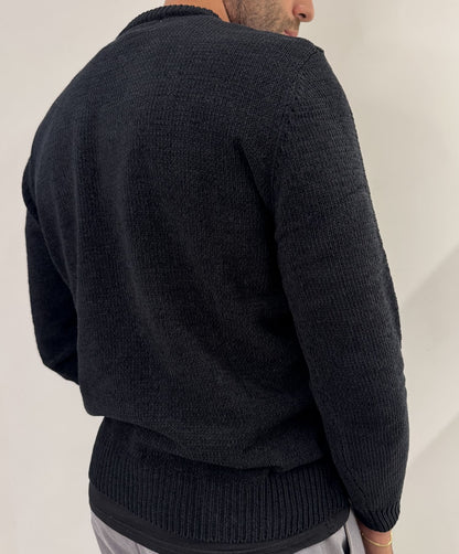 Maglione girocollo in ciniglia black