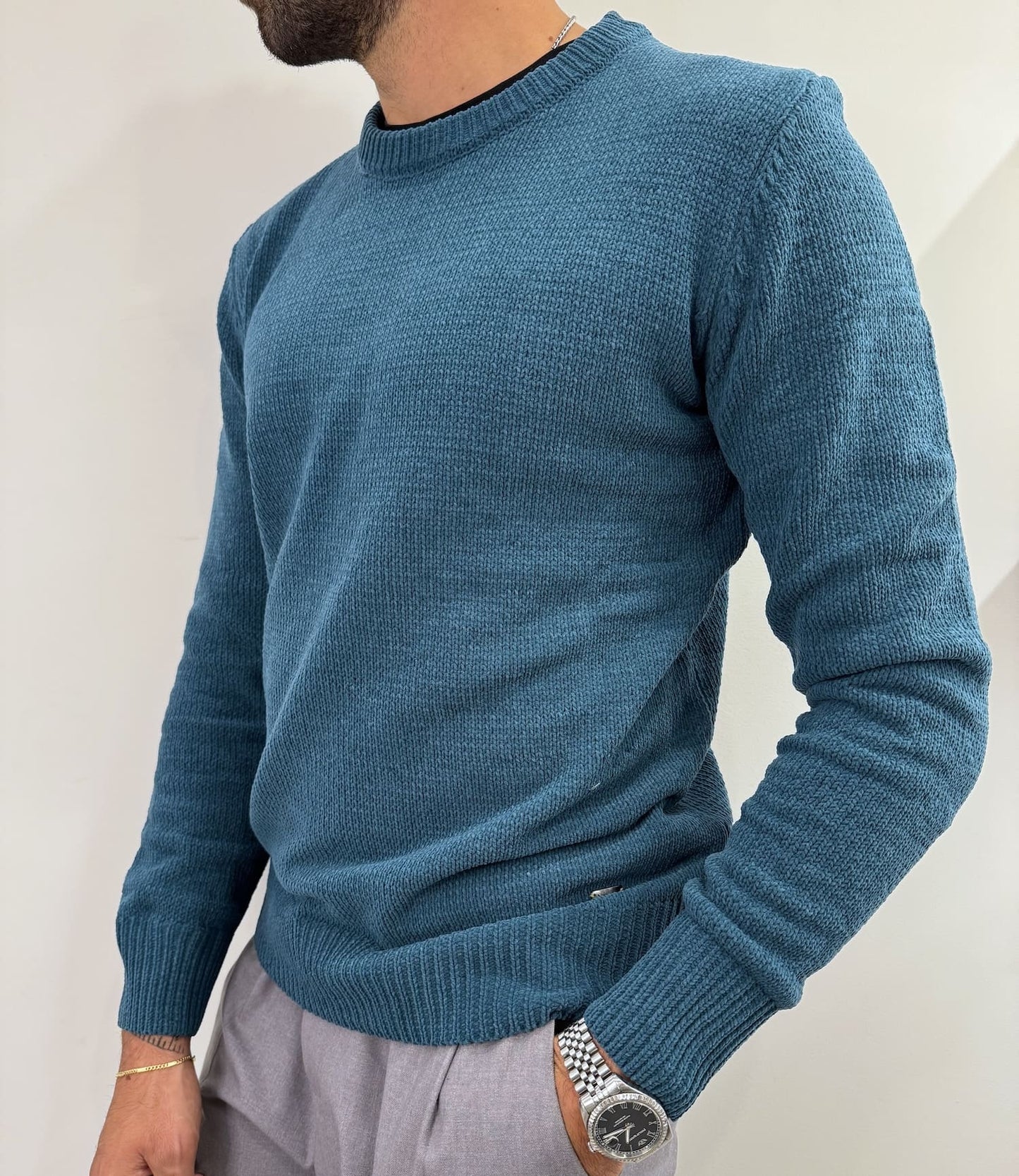 Maglione girocollo in ciniglia