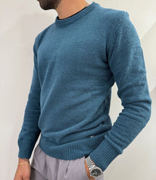 Maglione girocollo in ciniglia Pavone