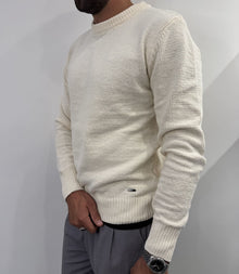 Maglione girocollo in ciniglia white