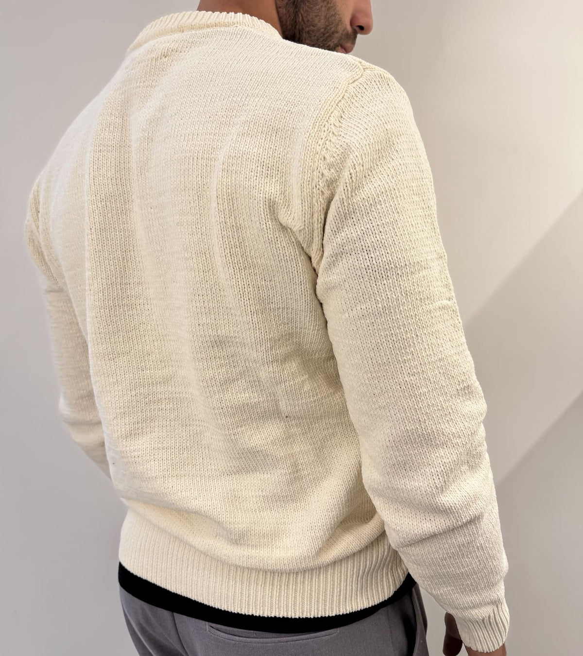 Maglione girocollo in ciniglia white