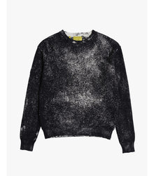 Maglione girocollo in cotone con effetto delave