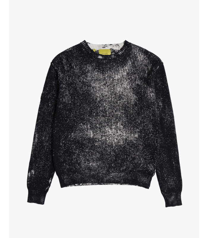 Maglione girocollo in cotone con effetto delave