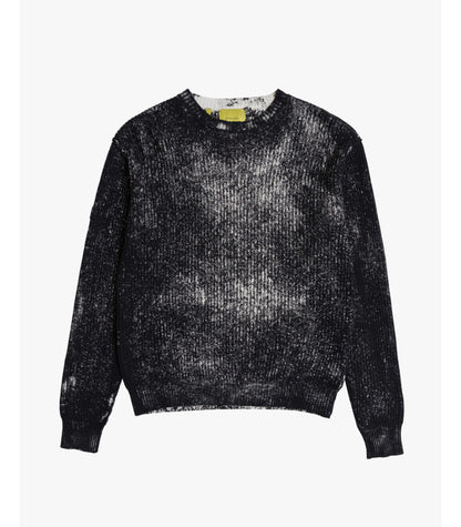 Maglione girocollo in cotone con effetto delave