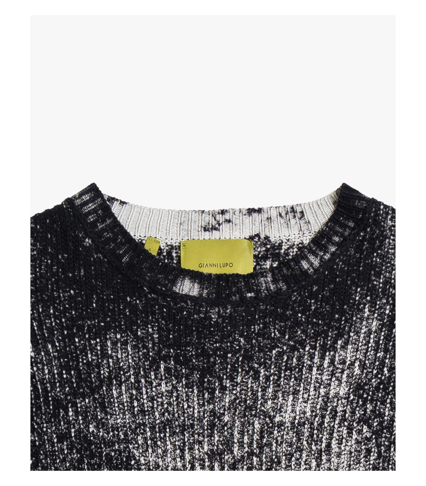 Maglione girocollo in cotone con effetto delave