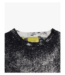 Maglione girocollo in cotone con effetto delave