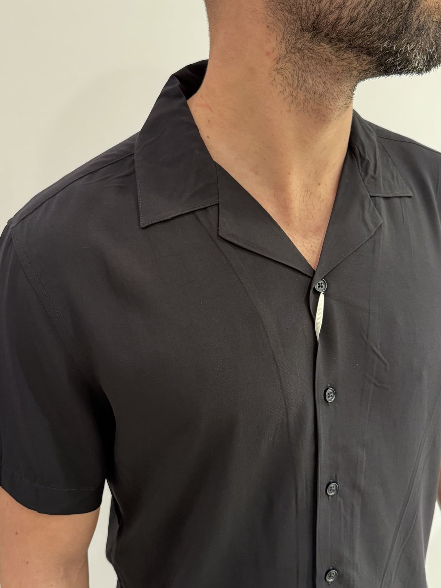 Camicia Gianni Lupo Hawaiana tinta unita