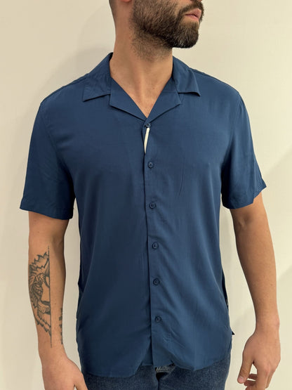 Camicia Gianni Lupo Hawaiana tinta unita
