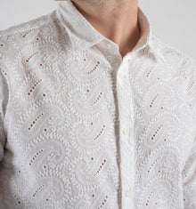 Camicia in cotone sangallo Gianni Lupo con collo