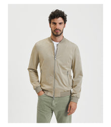 Giubbotto bomber effetto camoscio