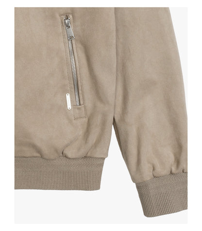 Giubbotto bomber effetto camoscio