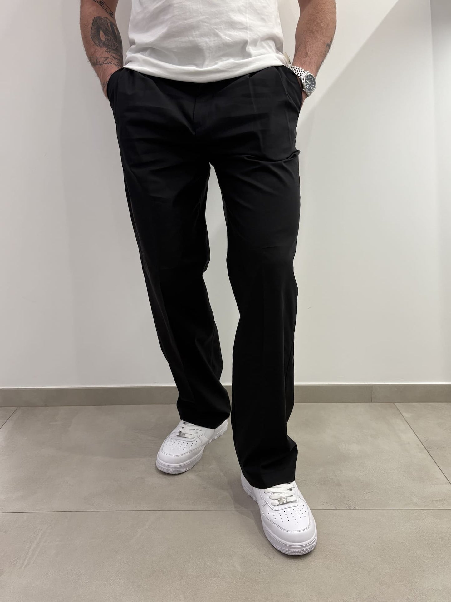 Pantaloni wide leg con doppia pinces
