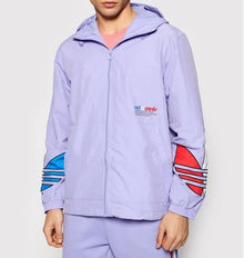 Giacca a vento con cappuccio e stampa del logo triangolare adidas