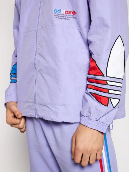 Giacca a vento con cappuccio e stampa del logo triangolare adidas