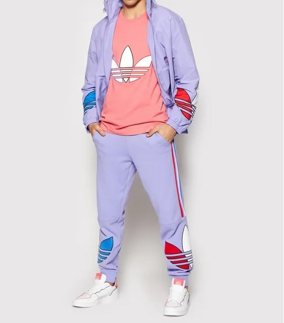 Giacca a vento con cappuccio e stampa del logo triangolare adidas