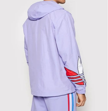 Giacca a vento con cappuccio e stampa del logo triangolare adidas